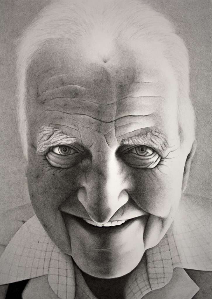 Portrait of 83 year old butcher Ted Cary