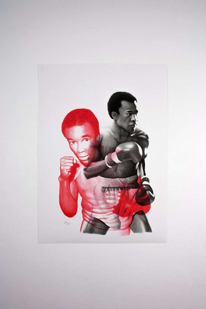 Sugar Ray Leonard drawing by Dean Spinks