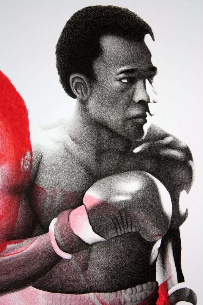 Sugar Ray Leonard drawing by Dean Spinks