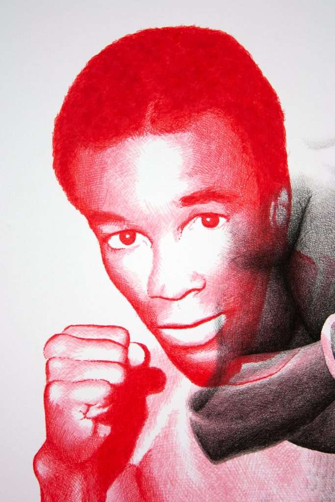 Sugar Ray Leonard drawing by Dean Spinks