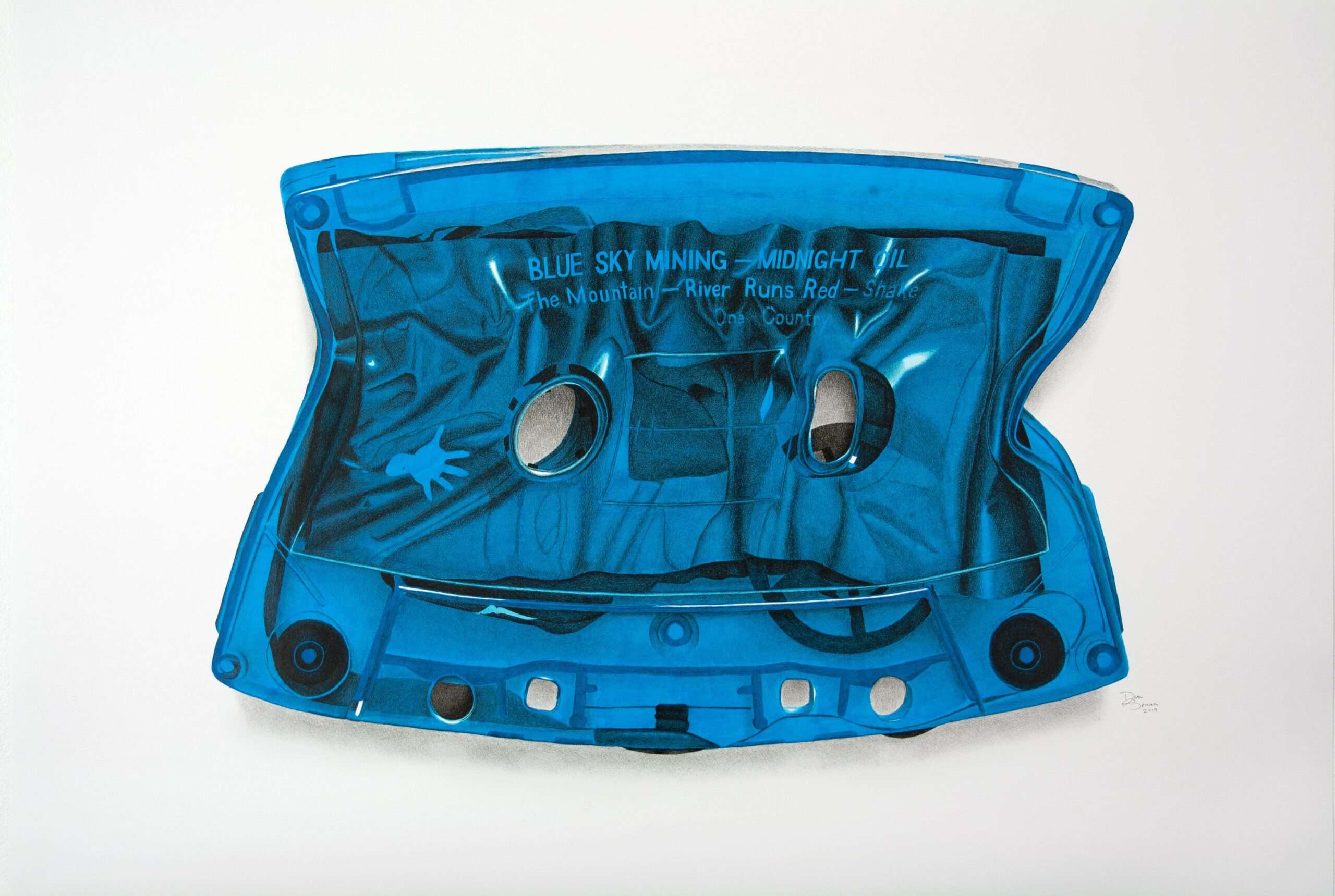 Midnight Oil Blue Sky Mining Cassette Tape | Original Artwork - Image 2