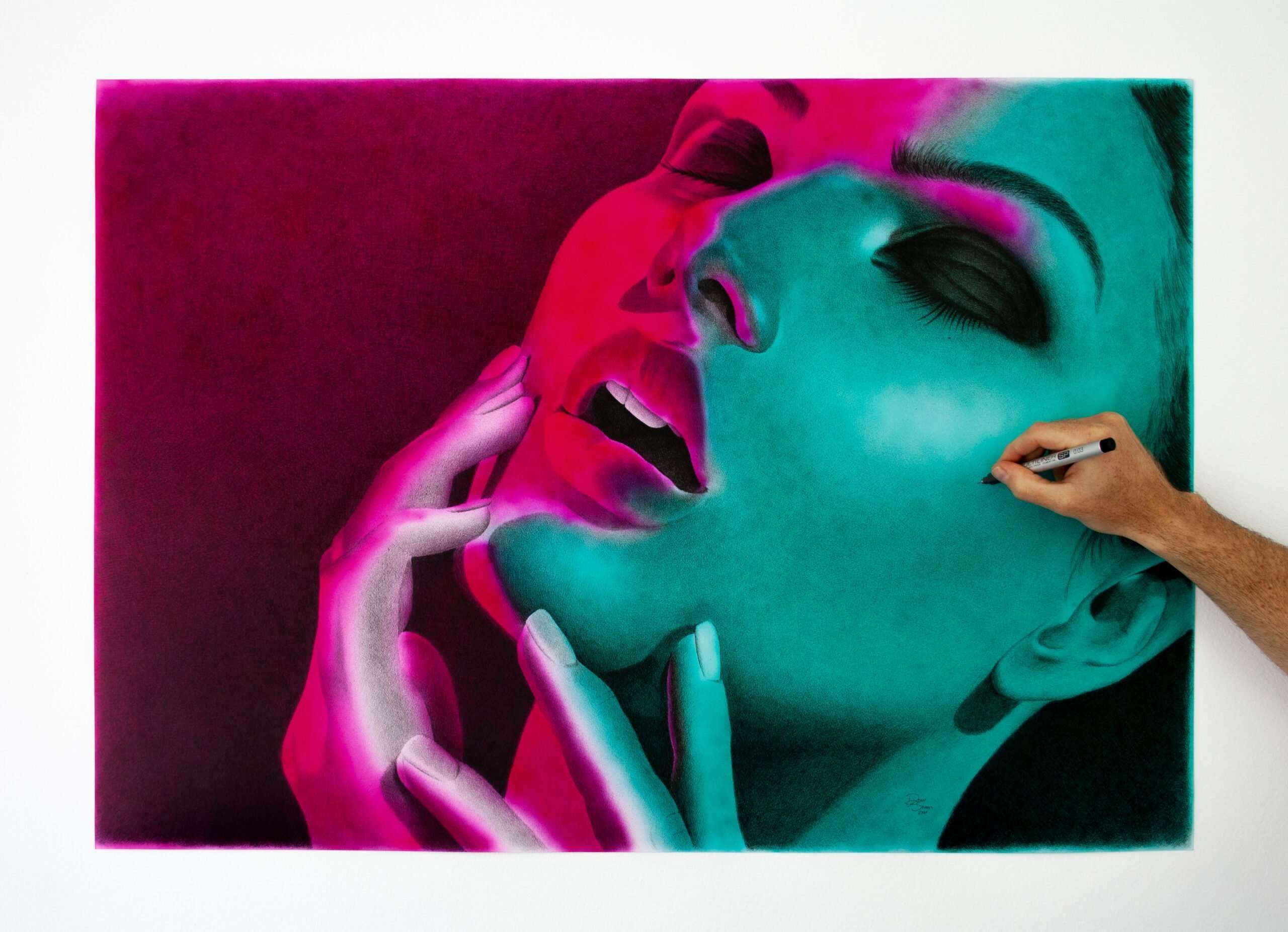 Original Sin | Vibrant Gel Light Portrait Art Print - Image 2