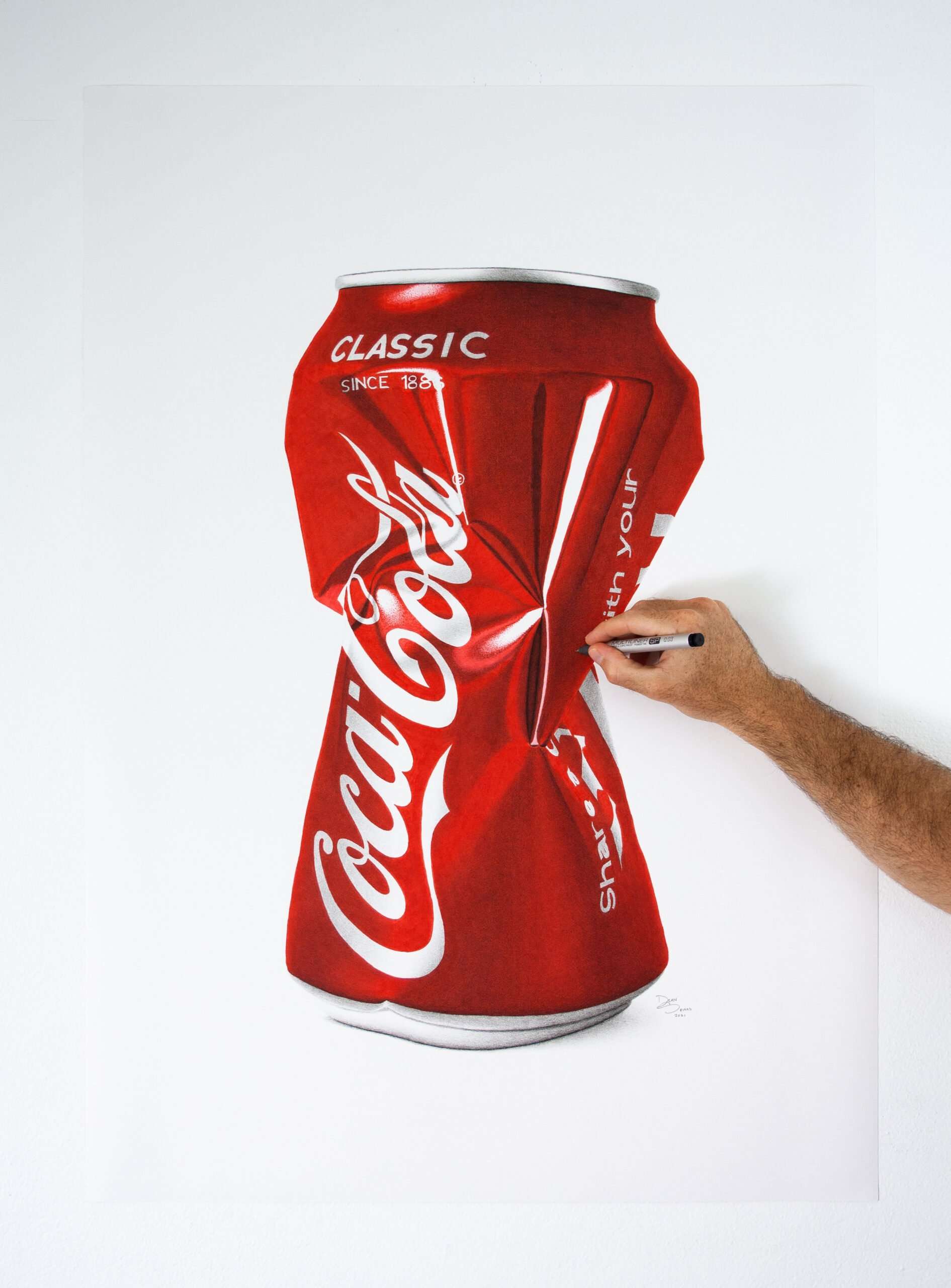 Coca-Cola Crushed Can Print – Photorealistic Pop Art - Image 2