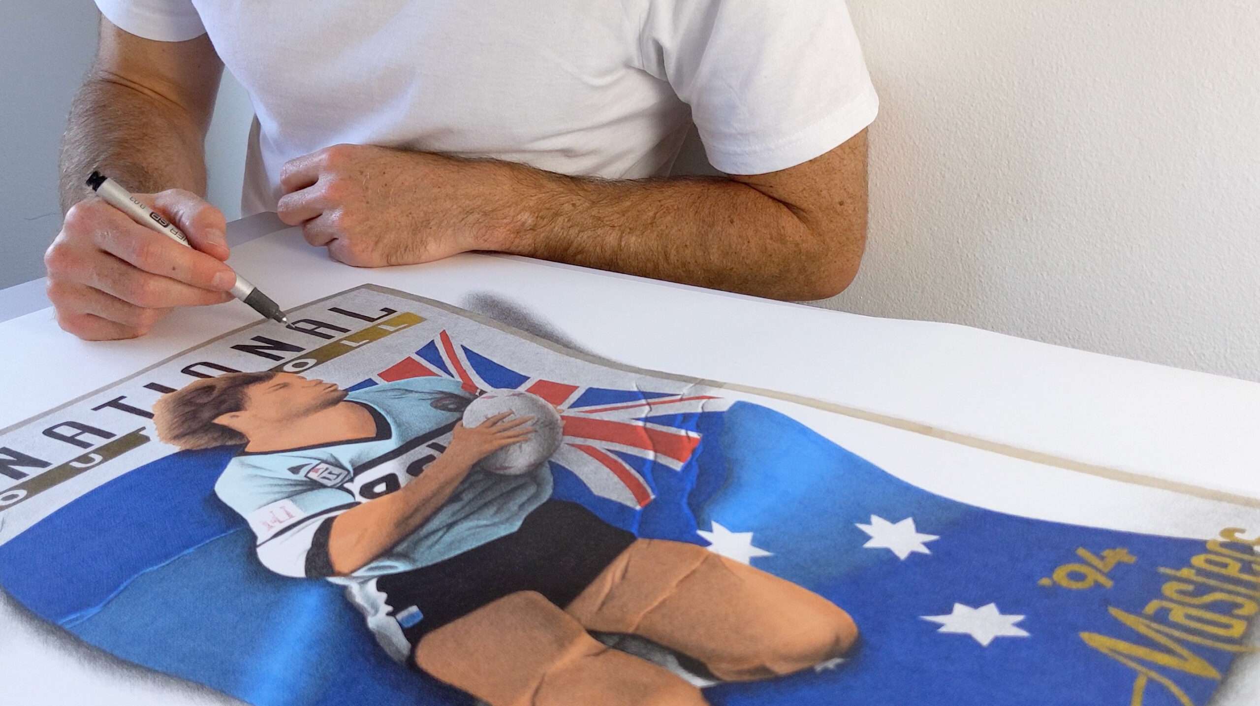 Drawing an Andrew Ettingshausen Rugby League Card