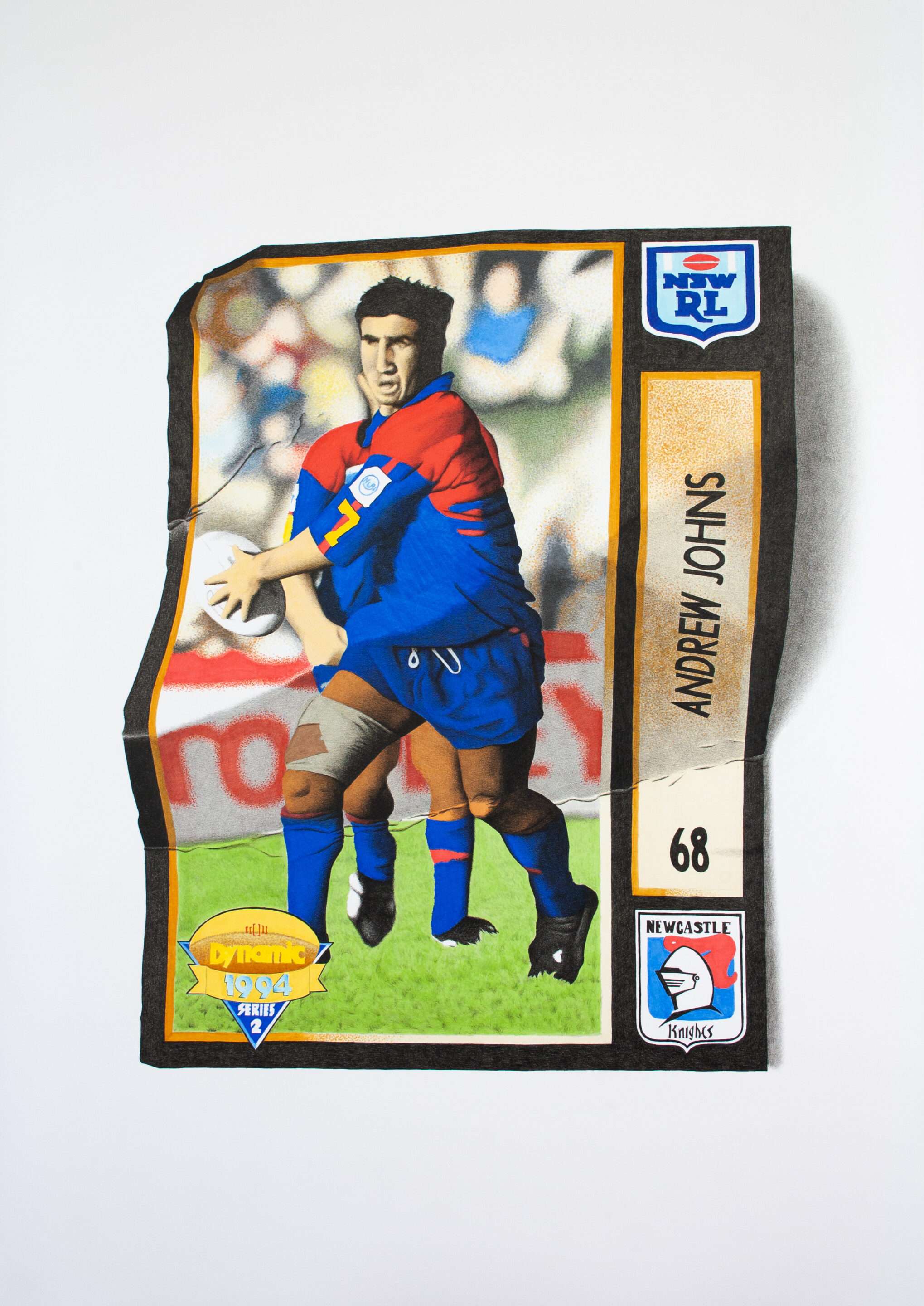 Andrew Johns Newcastle Knights Rugby League Card Art Print