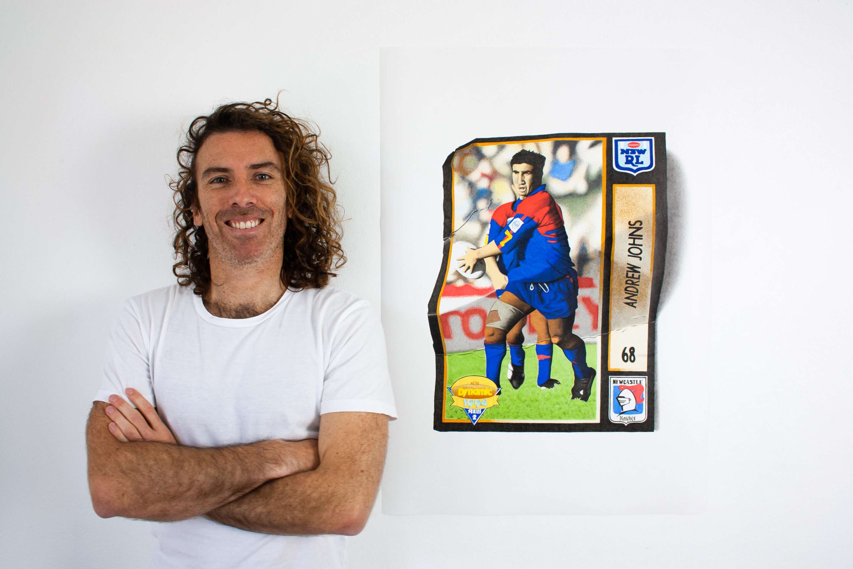 Andrew Johns Newcastle Knights Rugby League Card Art Print