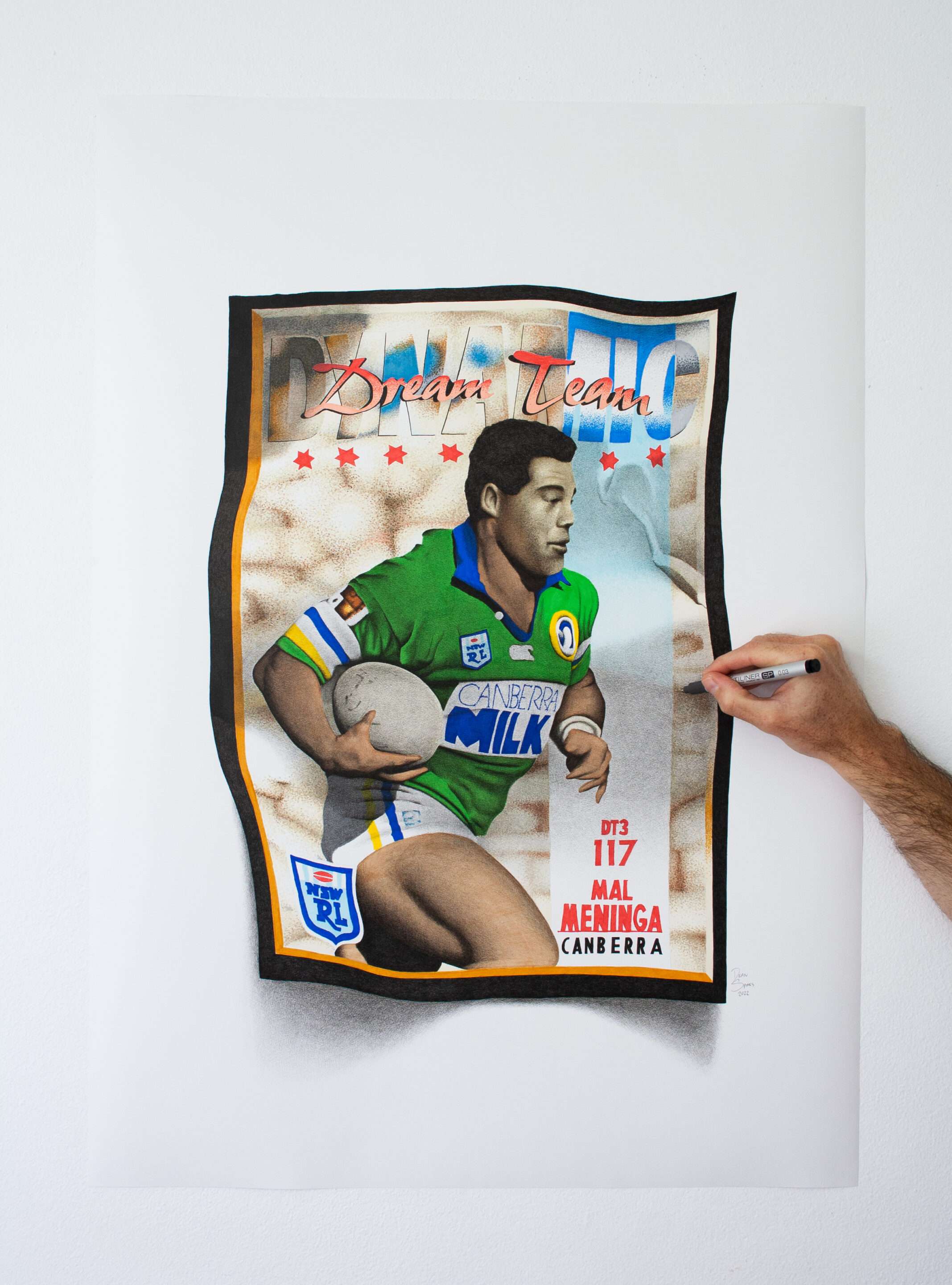 Mal Meninga Canberra Raiders Football card drawing
