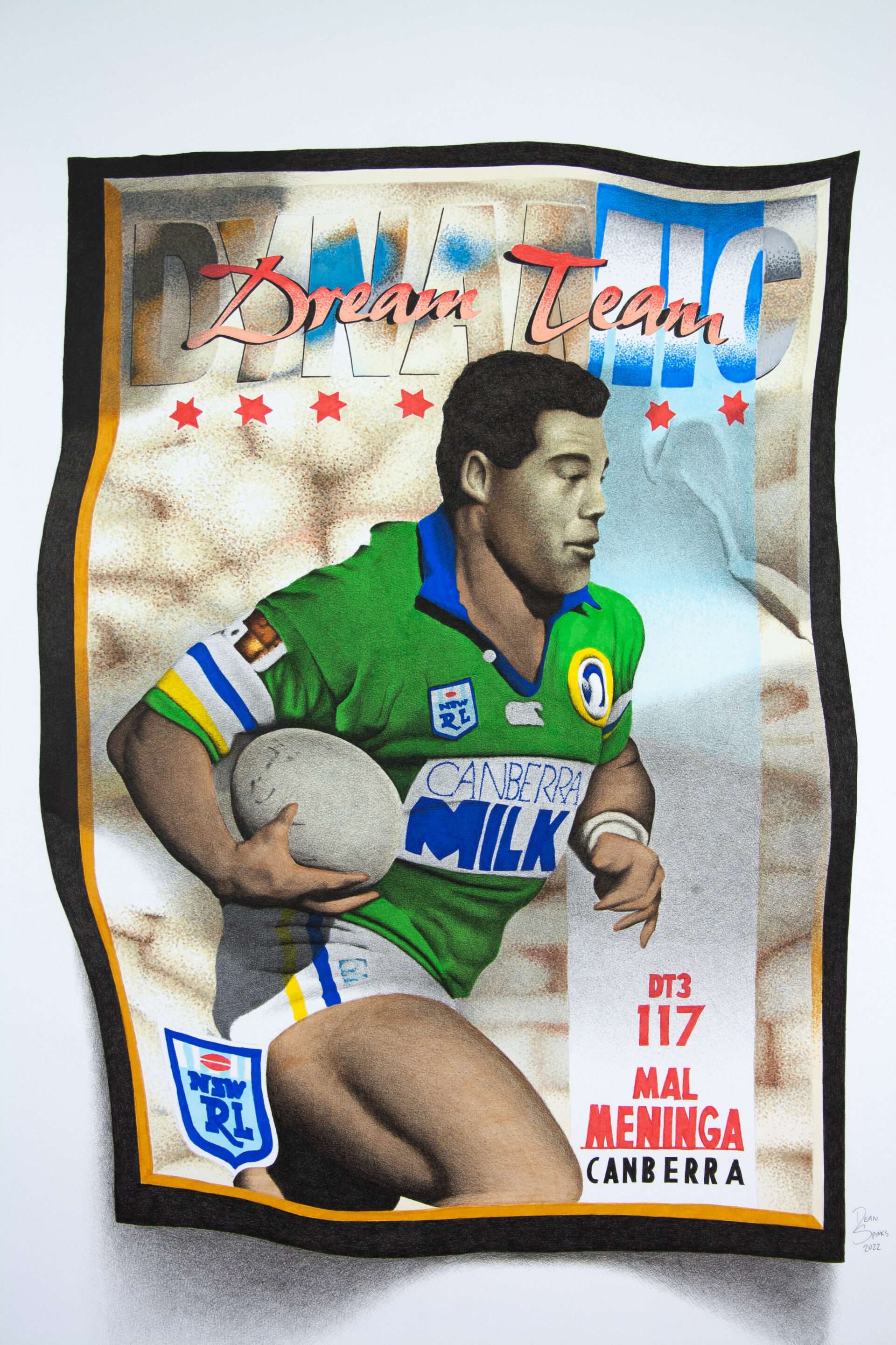 Mal Meninga Canberra Raiders Rugby League NRL card drawing