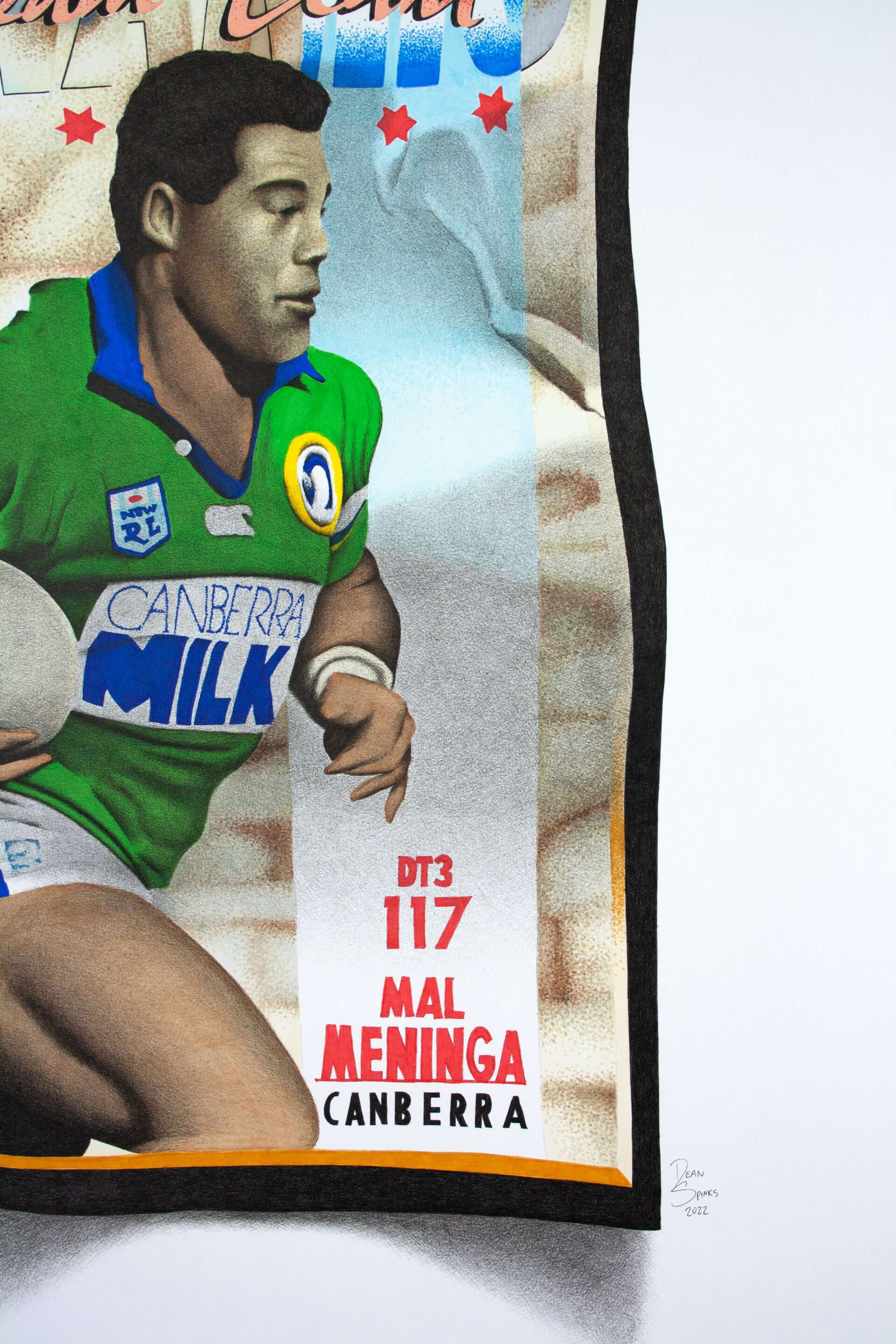 Mal Meninga Canberra Raiders Rugby League NRL card drawing