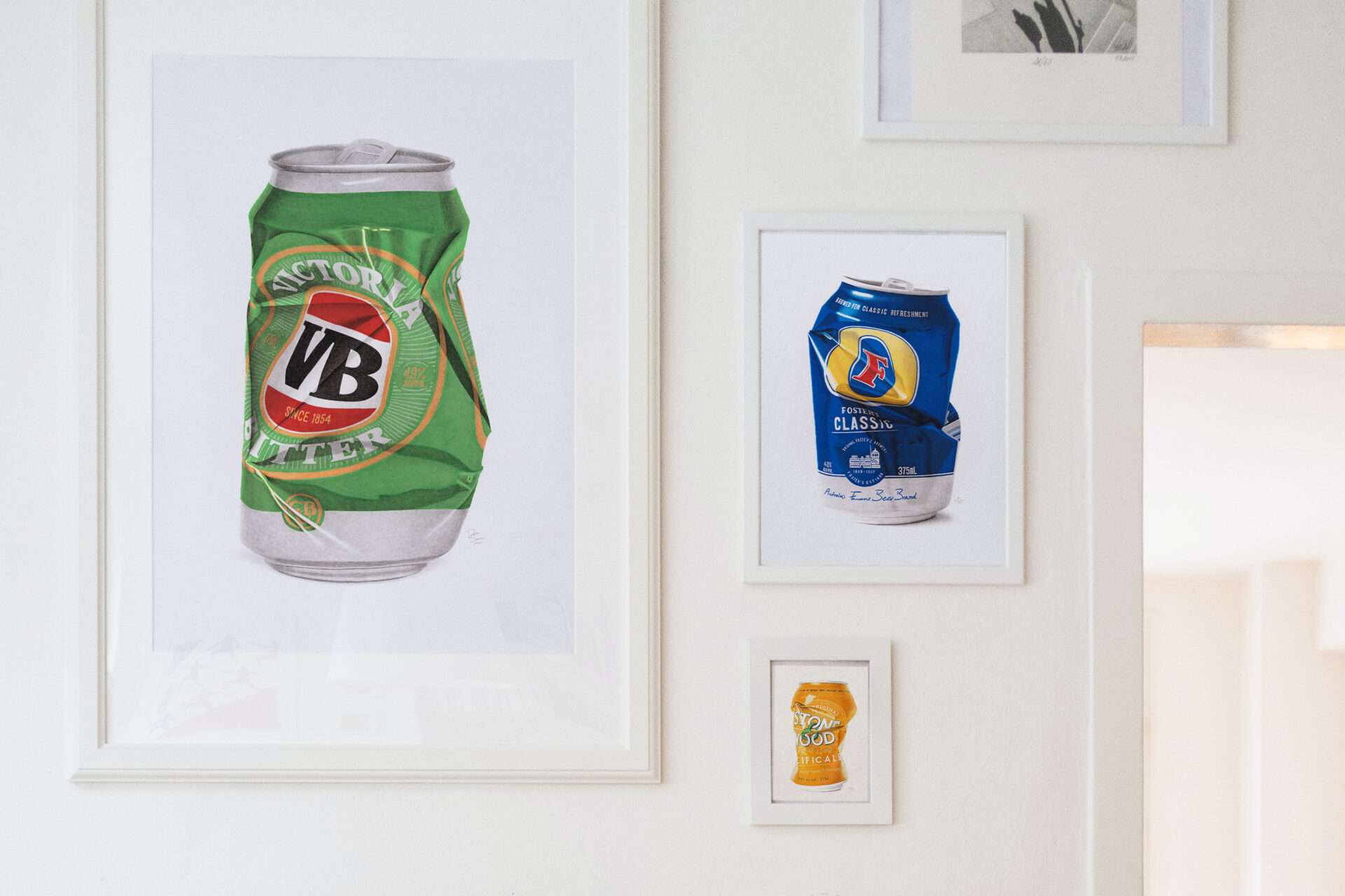 Crushed beer can series art prints