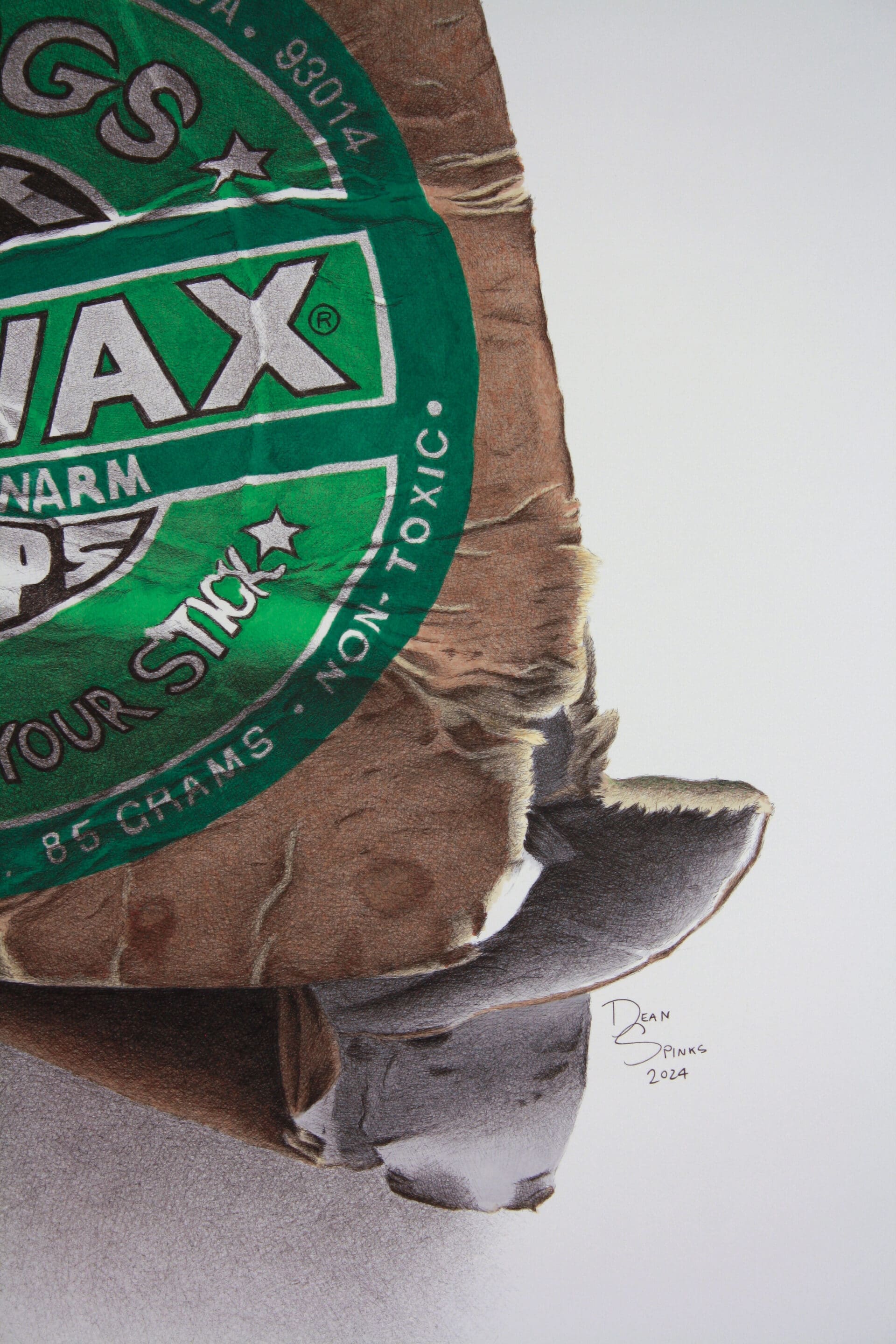 Close up of Sex Wax photorealistic artwork by Dean Spinks