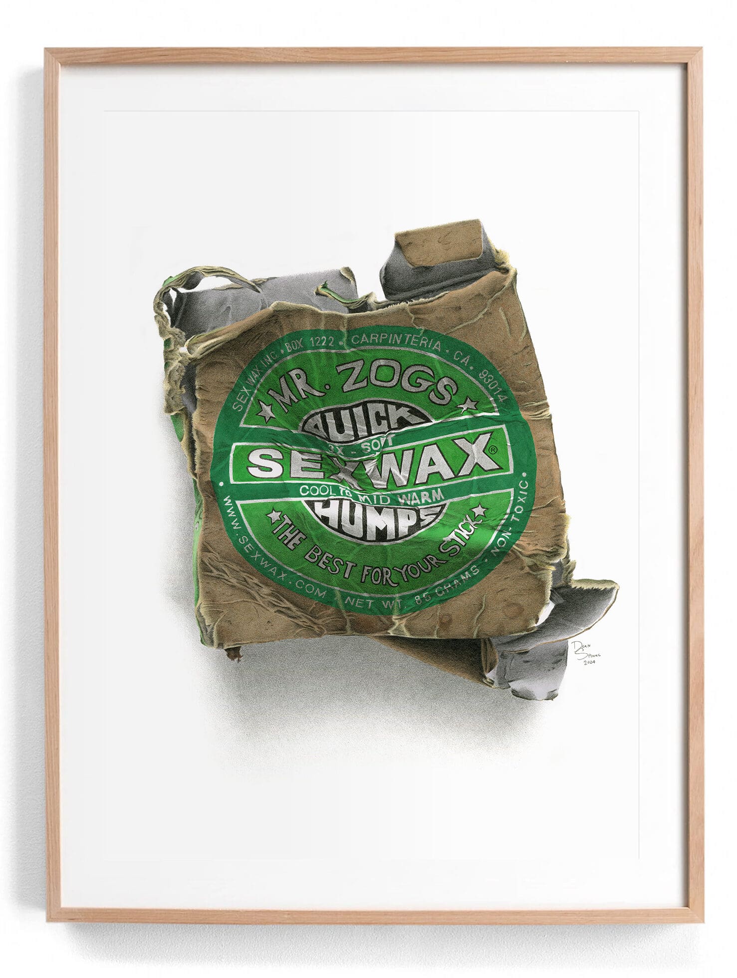 Sex Wax crushed box contemporary surf artwork fine art print