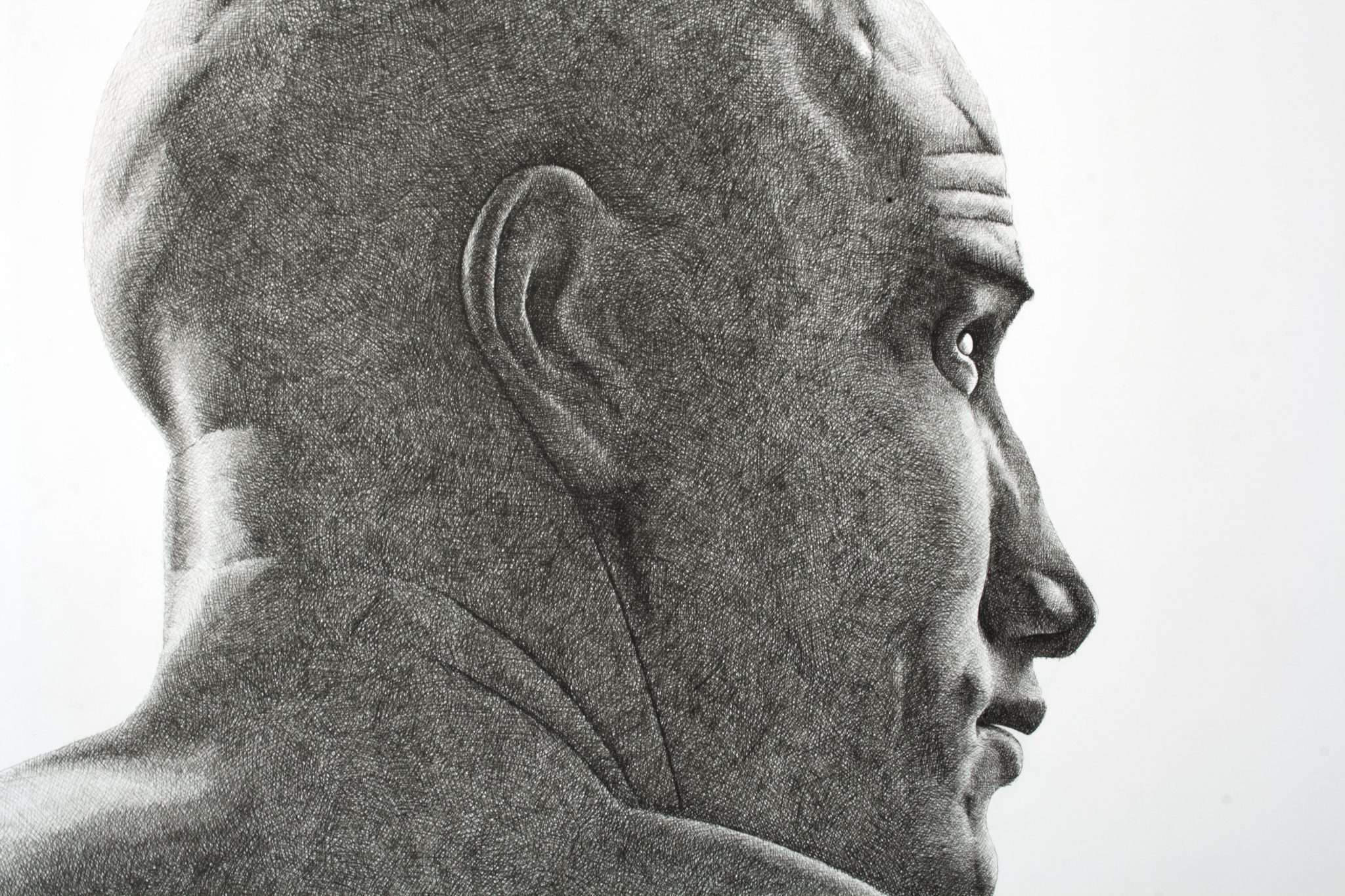 Black and white portrait of surfer Kelly Slater