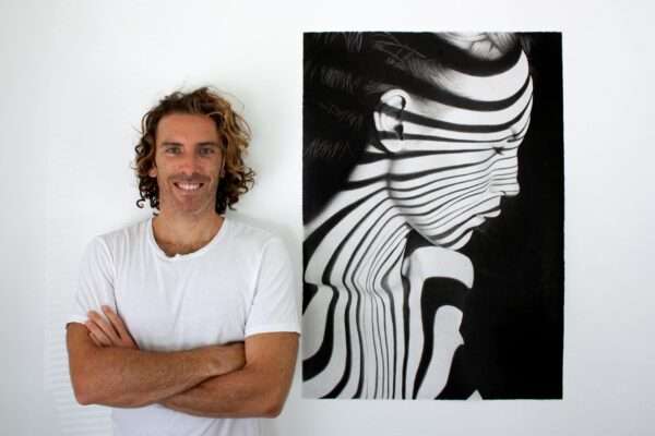 Australian Artist Dean Spinks with hand drawn artwork