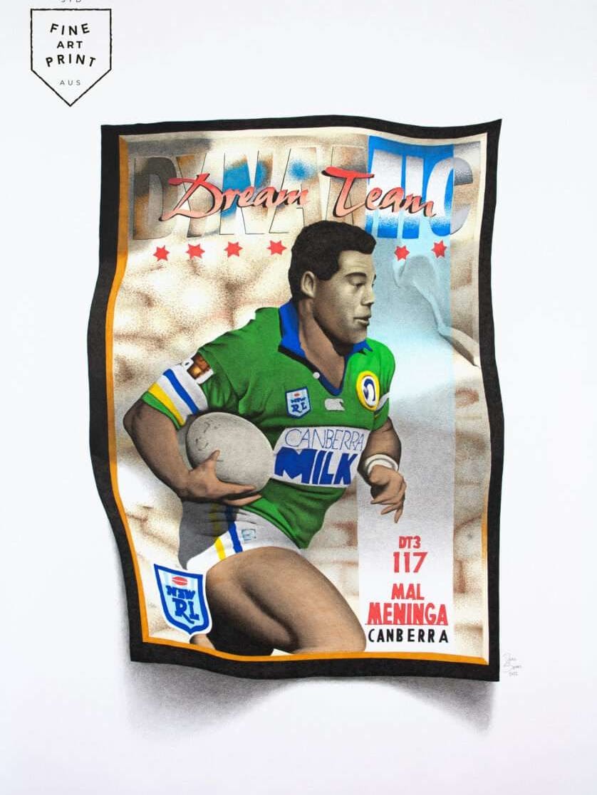 Mal Meninga Canberra Raiders Rugby League Footy Card Art Print