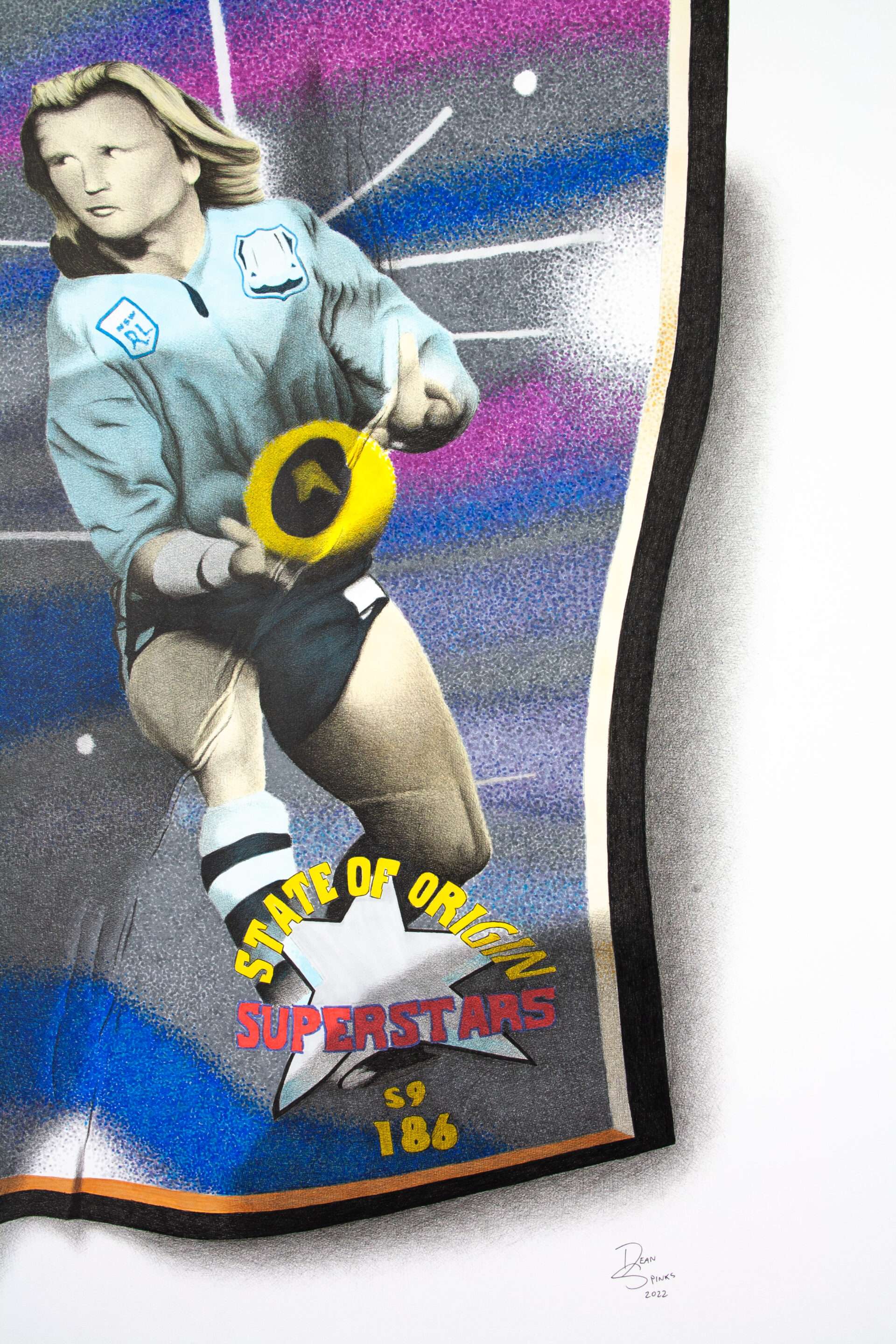 Close up of Peter Sterling's State of Origin Rugby League footy card