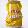 Photorealistic XXXX Gold crushed beer can artwork