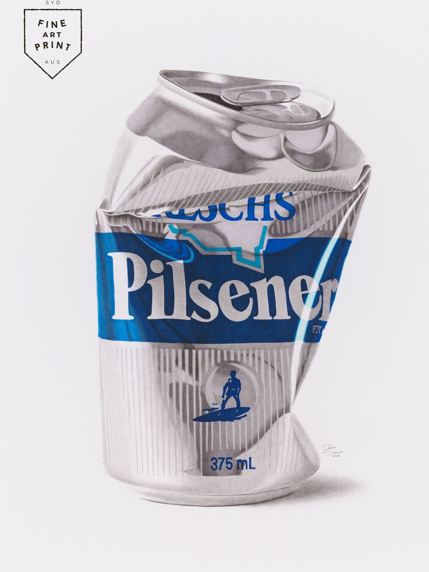 Fine art print of Reschs Pilsener beer can artwork