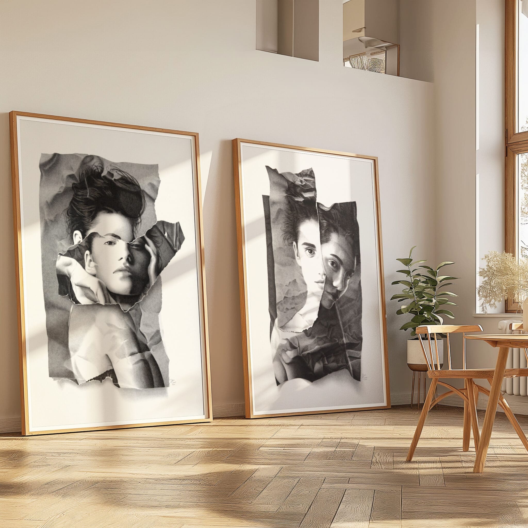 Gallery-style framed print of "The Forbidden Enigma," and "La Donna" part of the Shattered Vanity print collection.